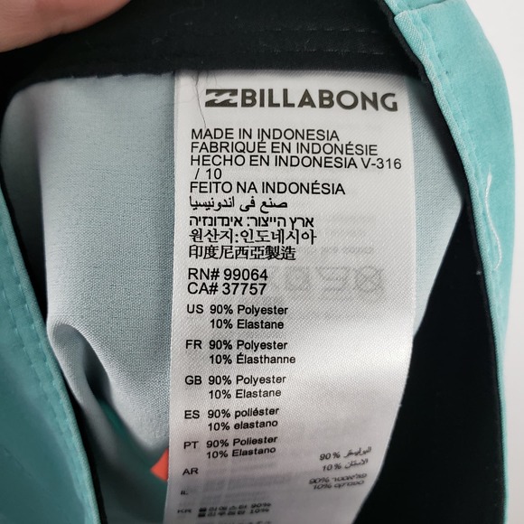 Billabong Men's Size 32 T-Street Pro Board Shorts Aqua Pink Colorblock Swimwear - Picture 8 of 9